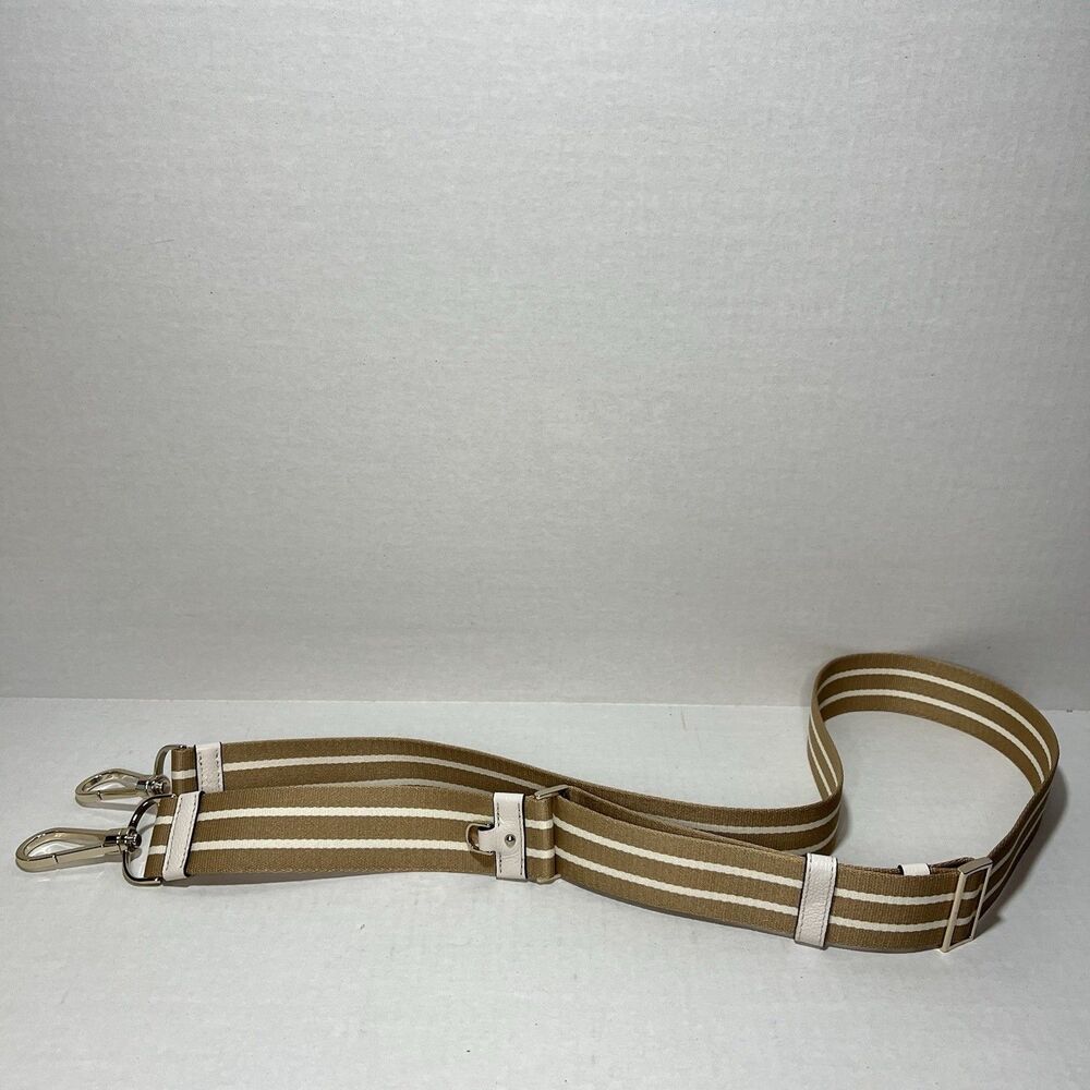 Kate Spade Tan and White Striped Bag Strap